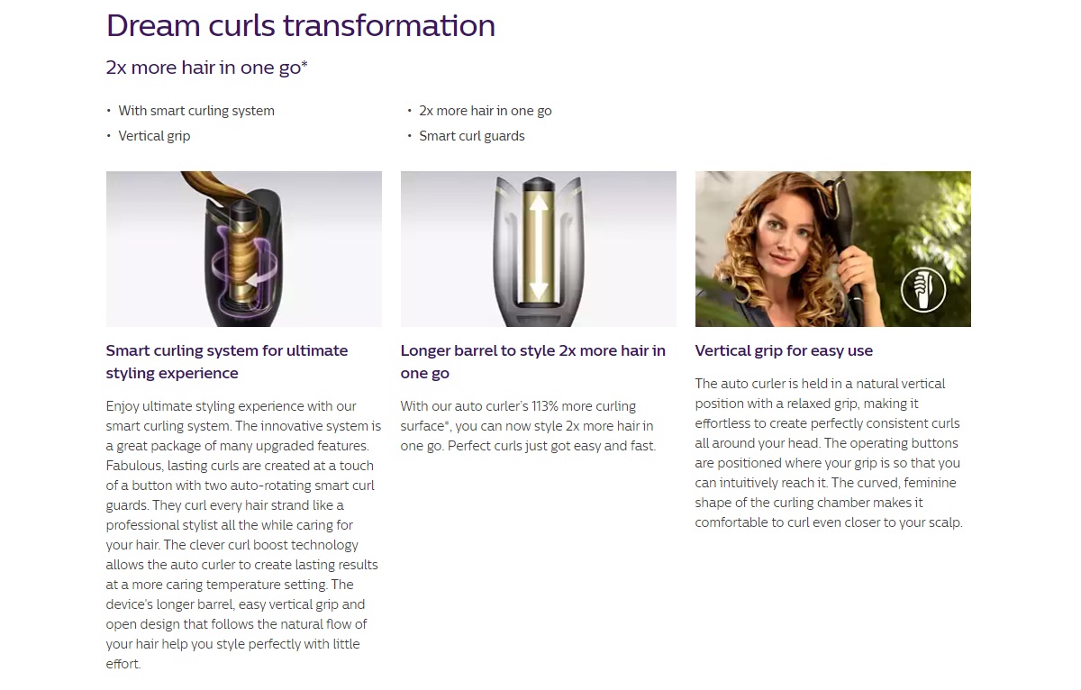 Product details of Philips BHB876 Style Prestige Auto Curler (BHB876/00)